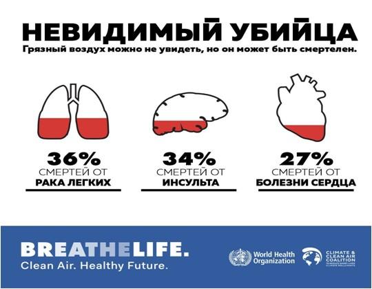 Загрязнение атмосферного воздуха становится причиной преждевременной смерти примерно 7 млн человек в мире
