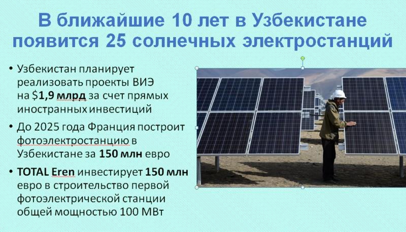 В Узбекистане появятся 25 солнечных электростанций